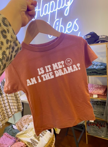 Is It Me? Am I The Drama? Mauve Graphic Tee - Toddler Girls - abcthreads