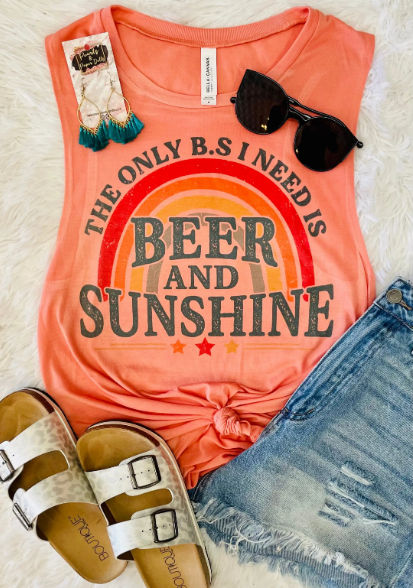 Beer & Sunshine Muscle Tank - abcthreads