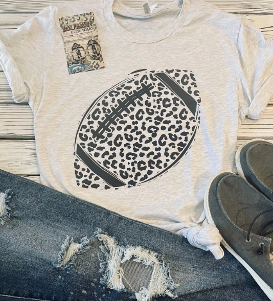 Women's Leopard Football T-Shirt - abcthreads