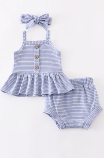 Baby Blue Stripe 3 Piece Set - abcthreads