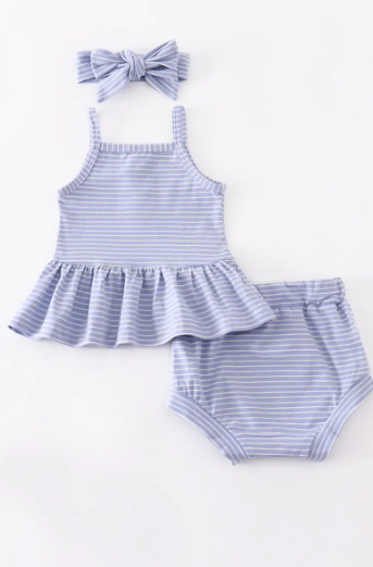 Baby Blue Stripe 3 Piece Set - abcthreads