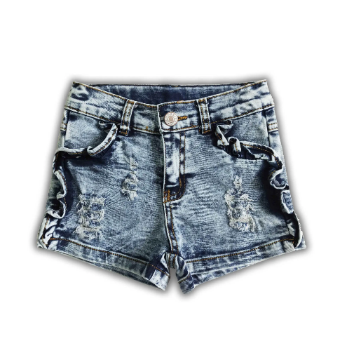 White Washed Adjustable Denim Shorts - abcthreads