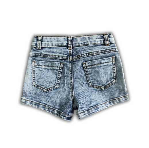 White Washed Adjustable Denim Shorts - abcthreads