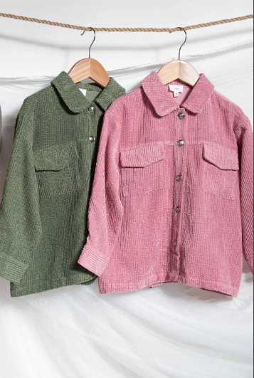 Supersoft Mauve Corduroy Shacket - Girls - abcthreads