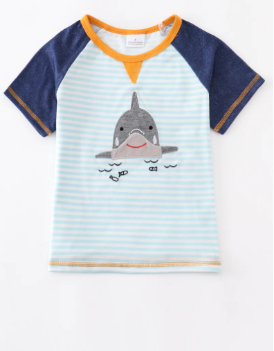 Shark Applique Tee - abcthreads