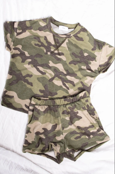 Kids Camo Print Shorts Set - abcthreads