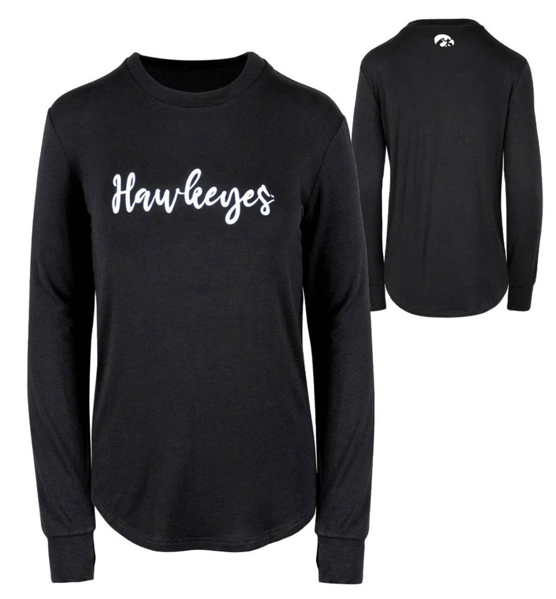 Supersoft Bamboo Long Sleeve Hawkeyes Tee - abcthreads