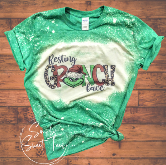 Resting Grinch Face Christmas Graphic Print Tee - abcthreads