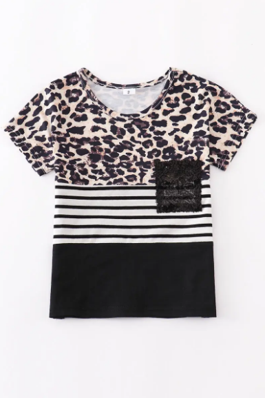 Leopard Sequins Pocket Shirt - abcthreads