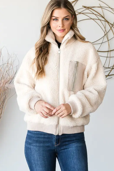 Buy Fleece Jacket Women Full Zip with Hoodie,Women's Plus Size Sherpa Jacket  Patchwork Faux Fuzzy Jacket Coats Cardigans, 14#grey, Large at Amazon.in