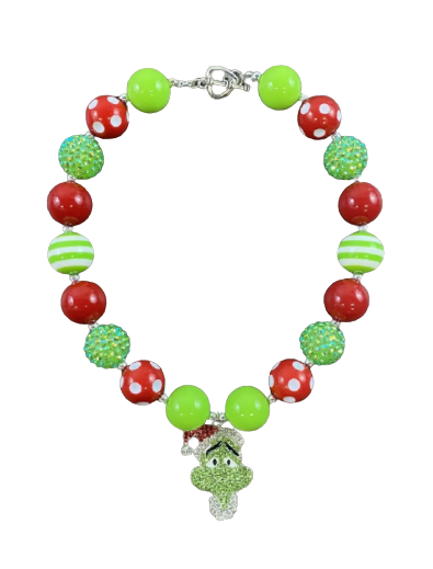 The Grinch Kids Chunky Bead Necklace - abcthreads