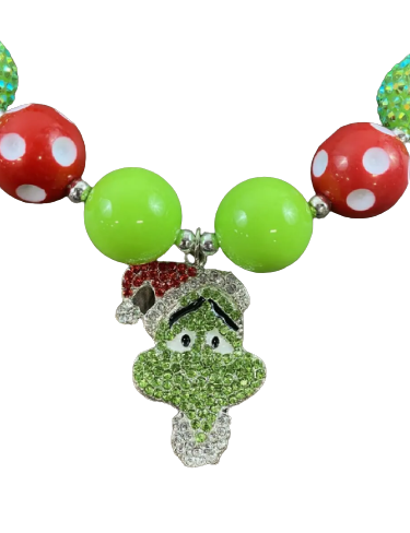 The Grinch Kids Chunky Bead Necklace - abcthreads