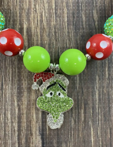 The Grinch Kids Chunky Bead Necklace - abcthreads